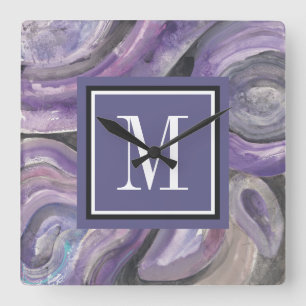 Monogram   Circle Rain Square Wall Clock