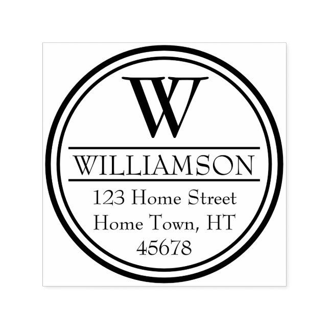 Monogram Circle Return Address Self-inking Stamp (Design)
