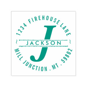 Monogram Circle Self-Inking Return Address Stamp