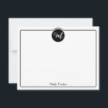 Monogram Circle Trendy Script Girly Card<br><div class="desc">This cute design features a simple border with a circle at the top containing a monogram initial and space for a name/text on the bottom. Click the customize button if you would like to adjust the design elements and/or further modify the text! Variations of this design, additional colours, as well...</div>