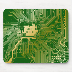 Monogram Circuit Motherboard Electronics Chip Tech Mouse Pad