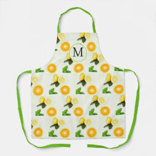 Monogram Citrus and Mint All-Over Print Apron