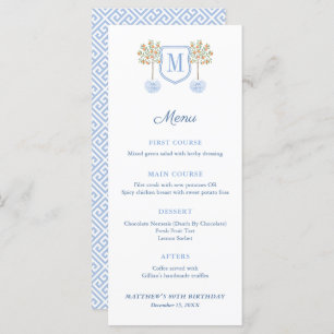 Monogram Citrus Tree Formal Baptism Luncheon Menu