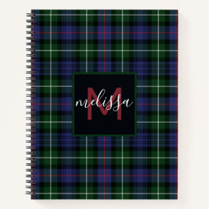 Monogram Clan MacKenzie Tartan Plaid Personalized Notebook
