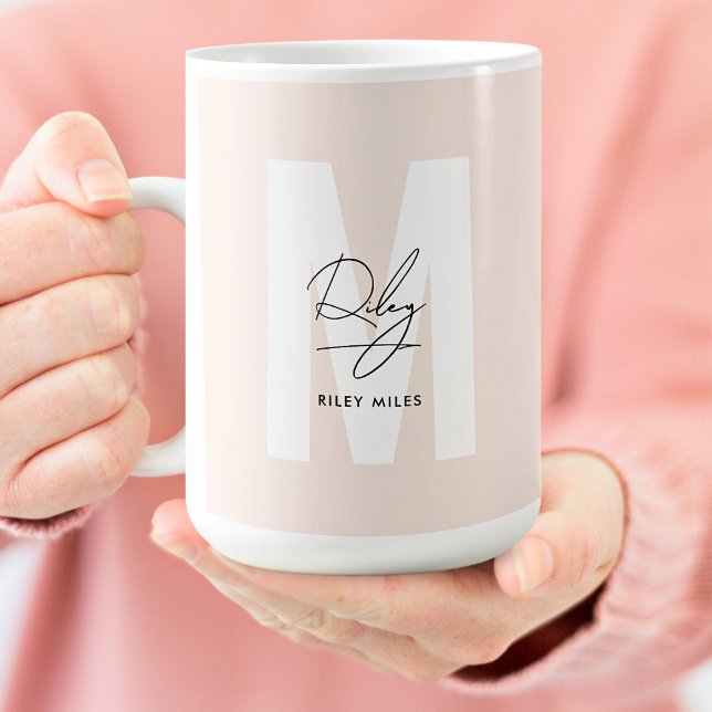 Monogram Classic Custom Signature Logo Script Name Coffee Mug (Creator Uploaded)