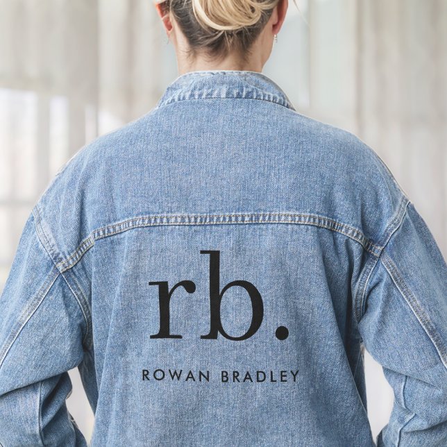 Monogram Classic Elegant Minimal Black Denim Jacket (Creator Uploaded)