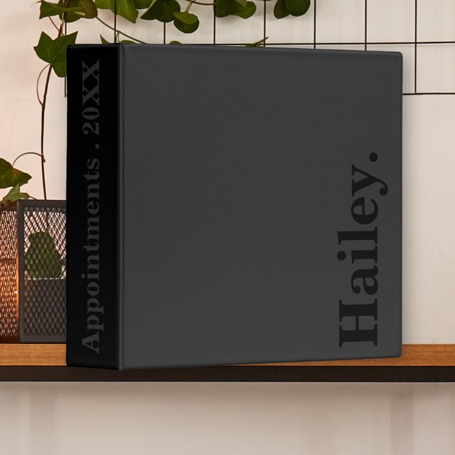Monogram Classic Elegant Minimal Black Name Binder (Creator Uploaded)