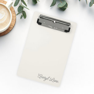 Monogram Classic Elegant Minimal Ivory Script Name Mini Clipboard