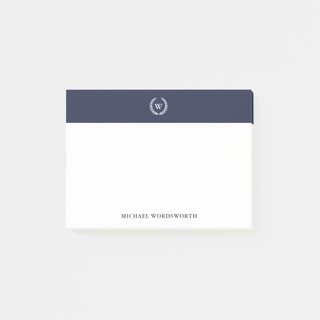Monogram Classic Elegant Name Post-it® Notes 3x4 (Front)