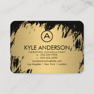 Monogram Classic Gold Lux Brushed Business Card
