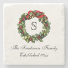 Monogram Classic Holly Wreath Custom Christmas
