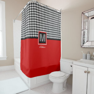 Monogram & Classic Houndstooth   Red Black White