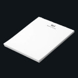 Monogram Classic Initials Name Note Pad<br><div class="desc">Send a meaningful impression with a two-letter monogram note pad. Includes personalized name. Text and back ground colour can be changed. Perfect for sending a professional or personal hello.</div>