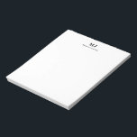 Monogram Classic Initials Name Note Pad<br><div class="desc">Send a meaningful impression with a two-letter monogram note pad. Includes personalized name. Text and back ground colour can be changed. Perfect for sending a professional or personal hello.</div>