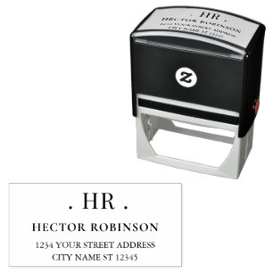 Monogram Classic Minimal Initials Return Address Self-inking Stamp