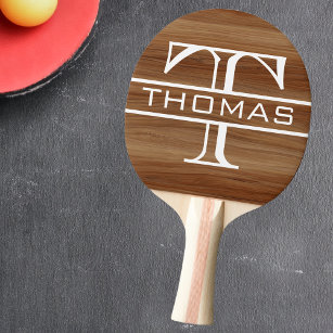 Monogram Classic Personalized Wood Ping Pong Paddle