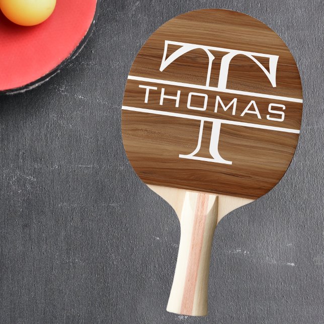 Monogram Classic Personalized Wood Ping Pong Paddle (Creator Uploaded)