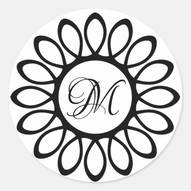 Monogram Classic Round Sticker (Front)
