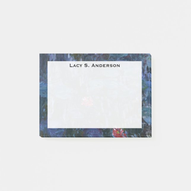 Monogram Claude Monet, Water Lilies and Reflection Post-it Notes (Front)