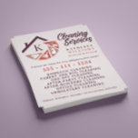 Monogram Cleaning Services Flyer<br><div class="desc">Modern monogram cleaning services business flyer features cleaning equipment inside house icon, monogram, name and title, services on the front on a bright cream background. Perfect for domestic and industrial cleaning services.</div>