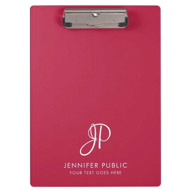Monogram Clipboard Trend Colour Viva Magenta Scrip (Front)