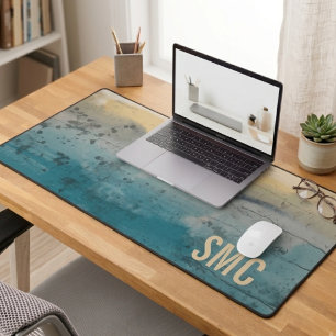 Monogram Coastal Abstract Desk Mat