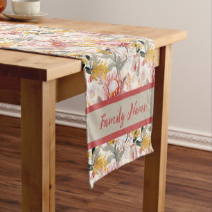 Monogram Coastal Floral Short Table Runner