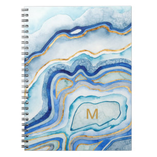 Monogram Cobalt Agate II Notebook