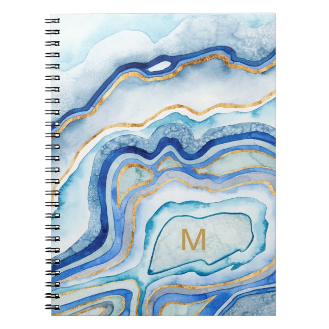 Monogram | Cobalt Agate II Notebook (Front)