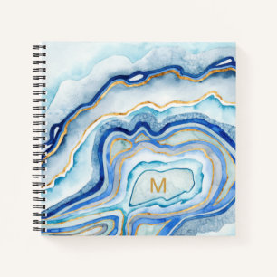 Monogram Cobalt Agate II Notebook