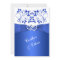Monogram Cobalt Blue, White Floral Wedding Invite