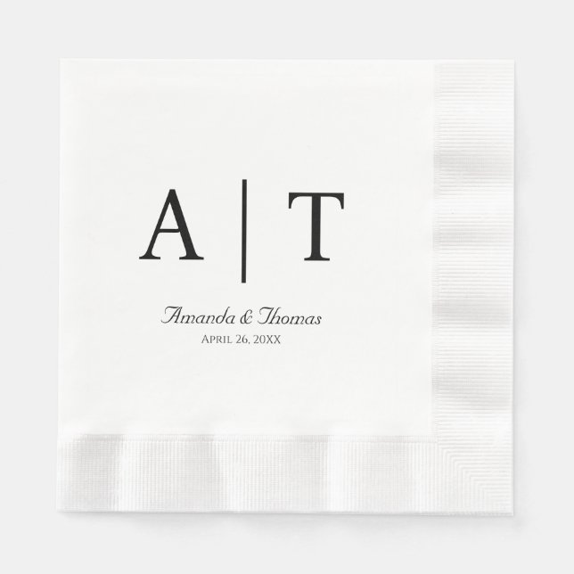 Monogram Cocktail Paper Napkin (Front)