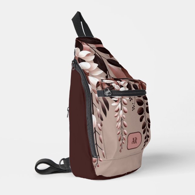 Monogram Cocoa Rose Wisteria Harmony Sling Bag (Left Corner)