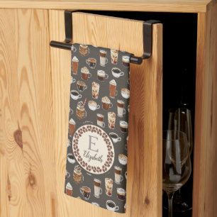 Monogram Coffee Lover Coffee Bean Kitchen Towel