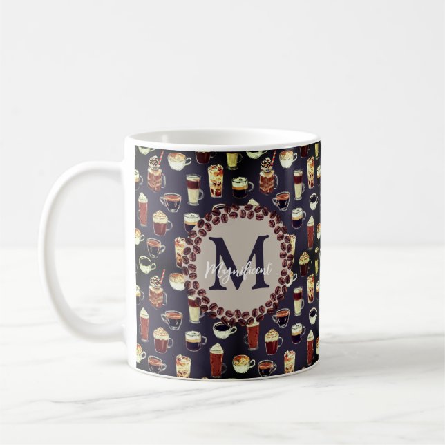Monogram Coffee Lover Coffee Mug (Left)