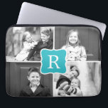 Monogram Collage Custom Laptop Sleeve Turquoise<br><div class="desc">Photo gifts make the best gifts! Easily personalized with your text and/or photo(s) for a custom look. Designed by Berry Berry Sweet. View more designs at www.berryberrysweet.com</div>