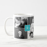 Monogram Collage Custom Photo Mug -  Turquoise<br><div class="desc">Personalize this mug with your text and photo(s) to create a one-of-a-kind gift! Available in more colours.</div>