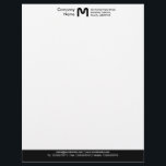 Monogram Colour Footer - Black Letterhead<br><div class="desc">A Business letterhead template design with a colour footer. The colour of the footer area can also be changed. Company name,  Monogram and address at the top with email,  web and telephone details in the footer.  The text spacing may need some fine adjustment to accommodate a different letter monogram.</div>