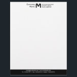 Monogram Colour Footer - Black Letterhead<br><div class="desc">A Business letterhead template design with a colour footer. The colour of the footer area can also be changed. Company name,  Monogram and address at the top with email,  web and telephone details in the footer.  The text spacing may need some fine adjustment to accommodate a different letter monogram.</div>