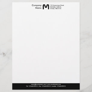 Monogram Colour Footer - Black Letterhead