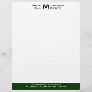 Monogram Colour Footer - Dark Green Letterhead