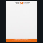 Monogram Colour Footer - Orange Letterhead<br><div class="desc">A Business letterhead template design with a colour footer. The colour of the footer area can also be changed. Company name,  Monogram and address at the top with email,  web and telephone details in the footer.  The text spacing may need some fine adjustment to accommodate a different letter monogram.</div>