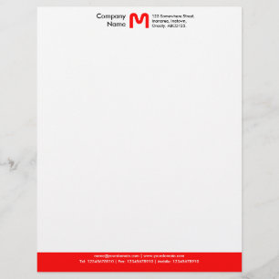 Monogram Colour Footer - Red Letterhead