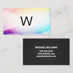 Monogram Colourful Abstract Background Business Card