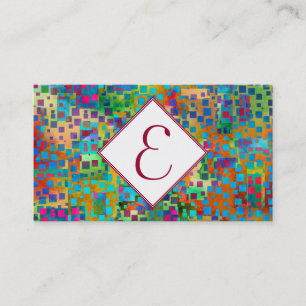 Monogram, Colourful Abstract Digital Art w/ Business Card