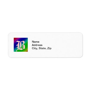 Monogram Colourful Diagonal Stripes and Flowers