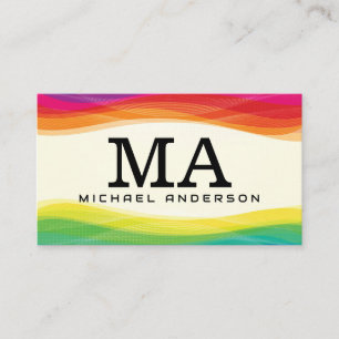 Monogram   Colourful Digital Background Business Card