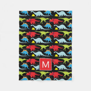 Monogram Colourful Dinosaurs Fleece Blanket