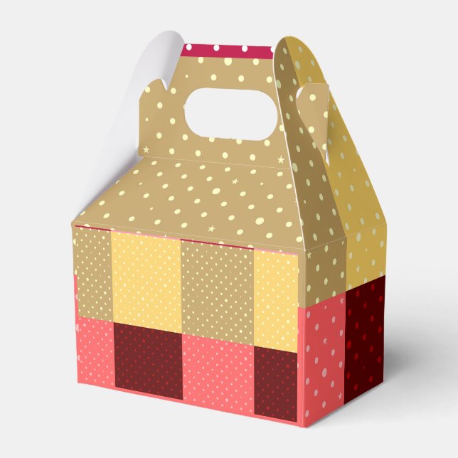 Monogram Colourful Dots Stylish Favor Box (Front Side)