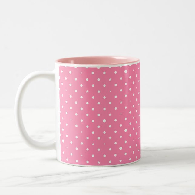   Monogram Colourful Dots  Stylish Two Tone  Mug (Left)